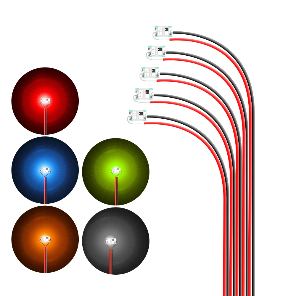 Resistor SMD Wired Strip para Micro Model Train, Sand Table Iluminação, Layout de Cena, 1.5K, 0805, 1206, 0603, 0402, 12V