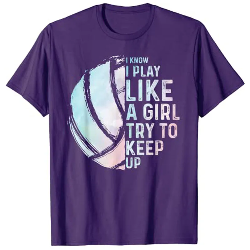 Funny Volleyball Design Girls Women Youth Teen Sports Lovers T-Shirt Tops