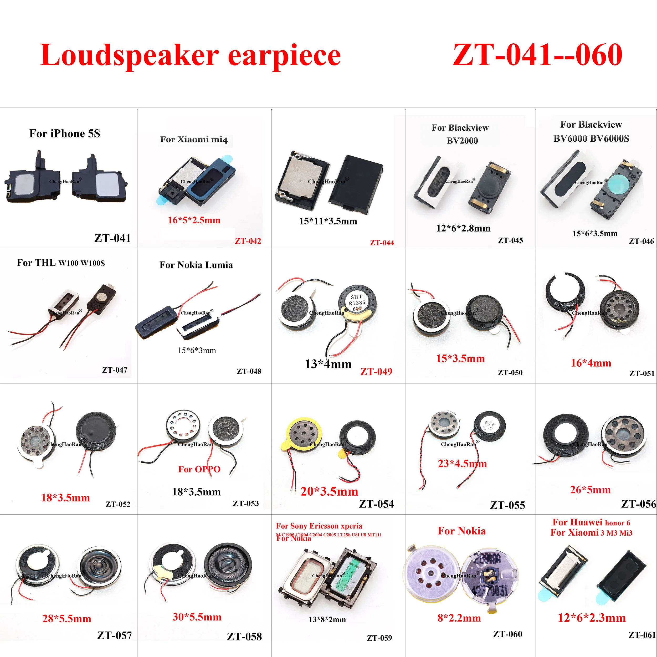 2x Repair Parts Oval Buzzer Ringer Rear earpiece For iPhone 4 5 5c 5s/Huawei Honor 6/Blackview bv2000 bv6000 /Nokia/Xiaomi 4 Mi4