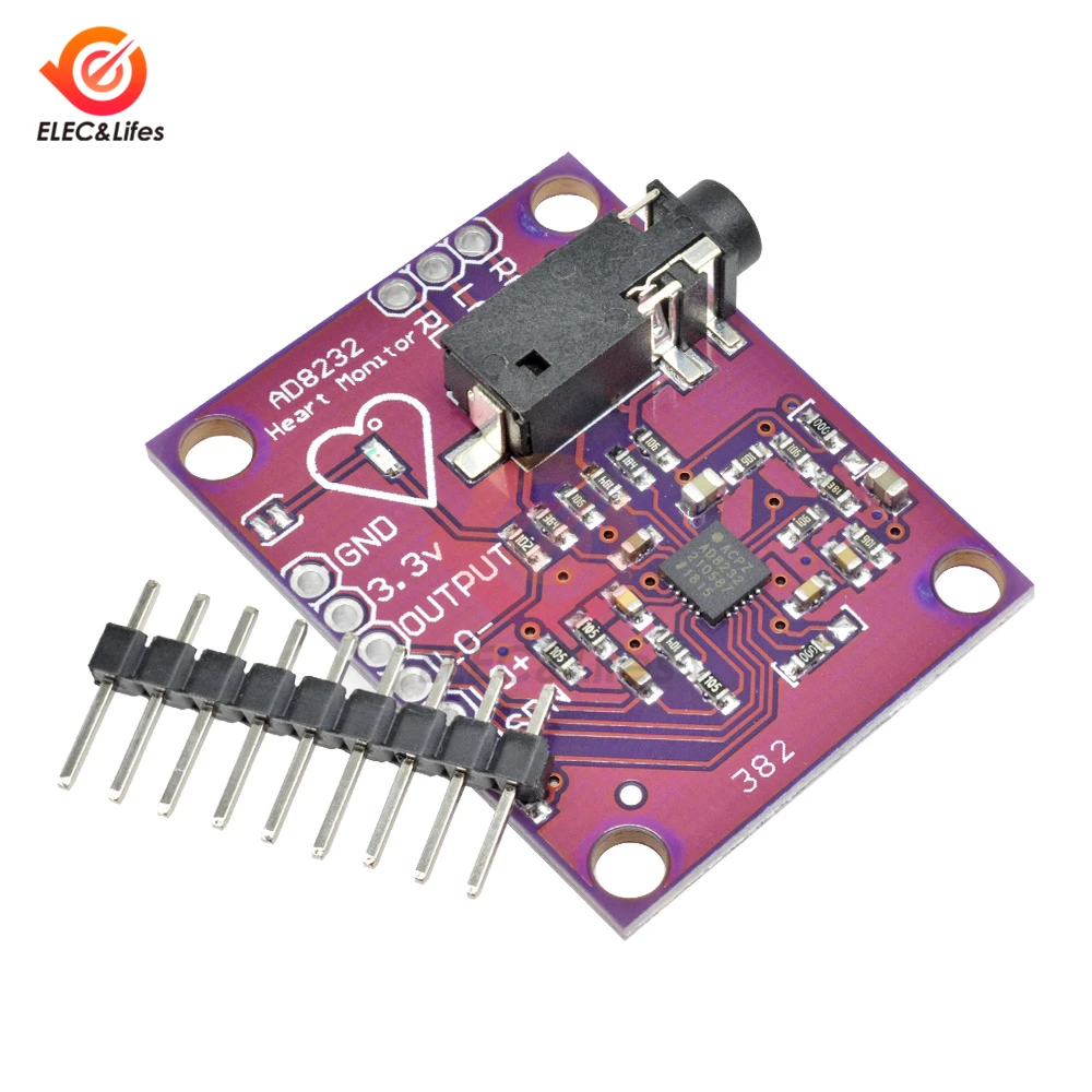 AD8232 Single Lead ECG Monitoring Sensor module Heart Rate Monitor Developement Board Module for Arduino DIY Kit Electronic PCB