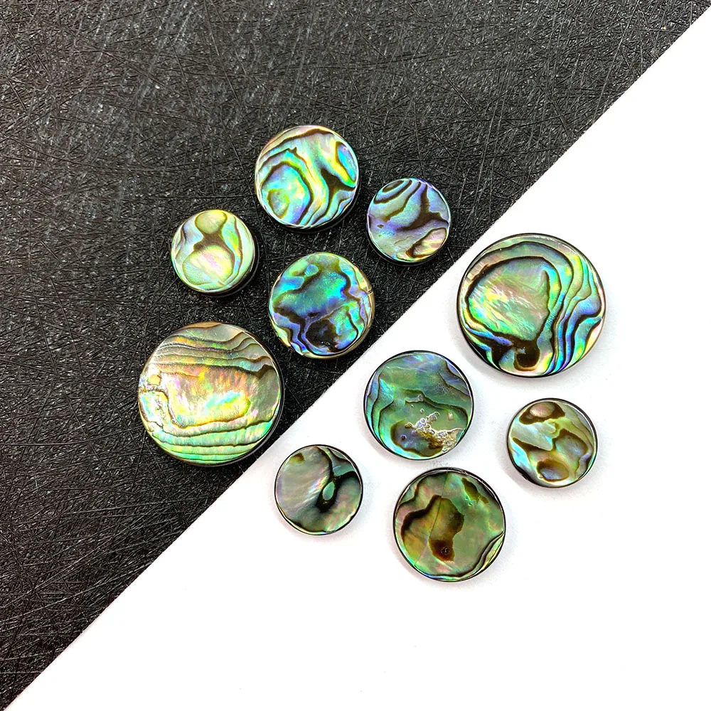 5pcs Flat Round Abalone Shell Ring Face Abalone Shell Beads DIY Jewelry Making Necklace Bracelet Earring Accessories Size10-20mm