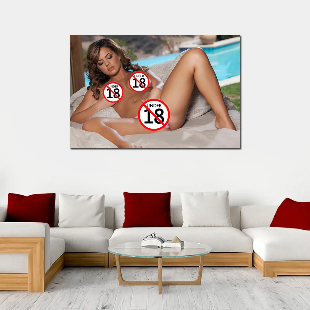 Decorative Canvas Paintings Sexy Girl on the Bed Wall Art Posters and Prints Wall Picture For Living Room Decor