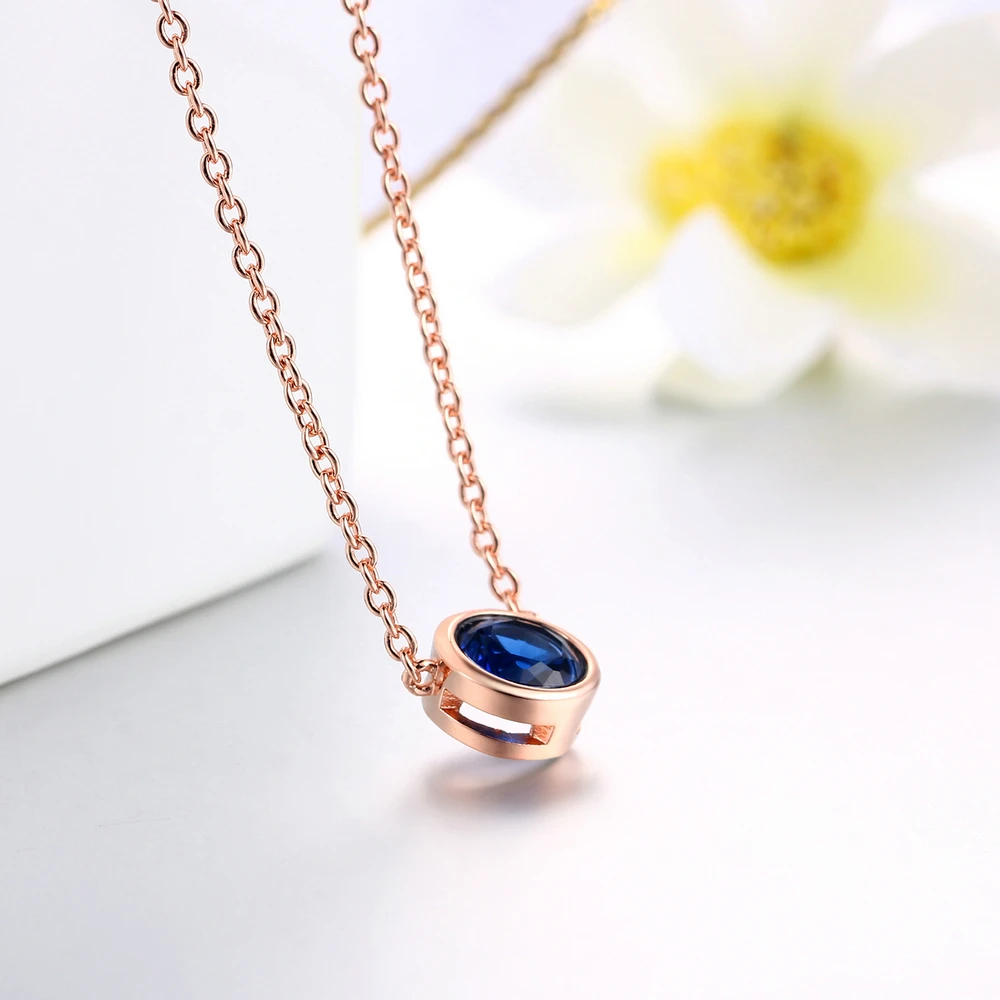 Classic Rose Gold Color Chain Necklaces For Women & Girls Beautiful Round Austrian Crystal Necklace DWN388