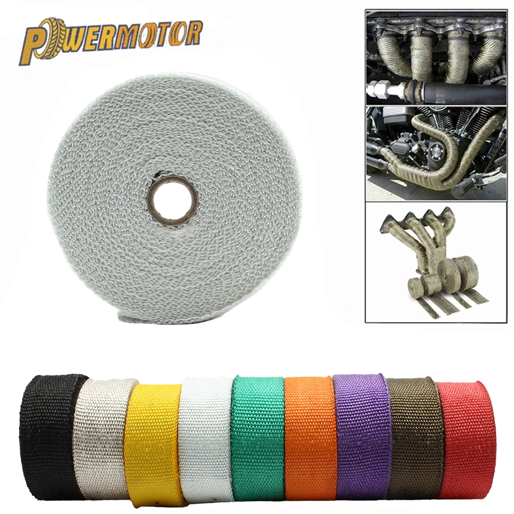 Motorcycle Exhaust Manifold Thermal Insulation Wrap 2.5cm*5m Heat Tape Pipe With Stainless Ties Motocross Dirt Bike Accessories