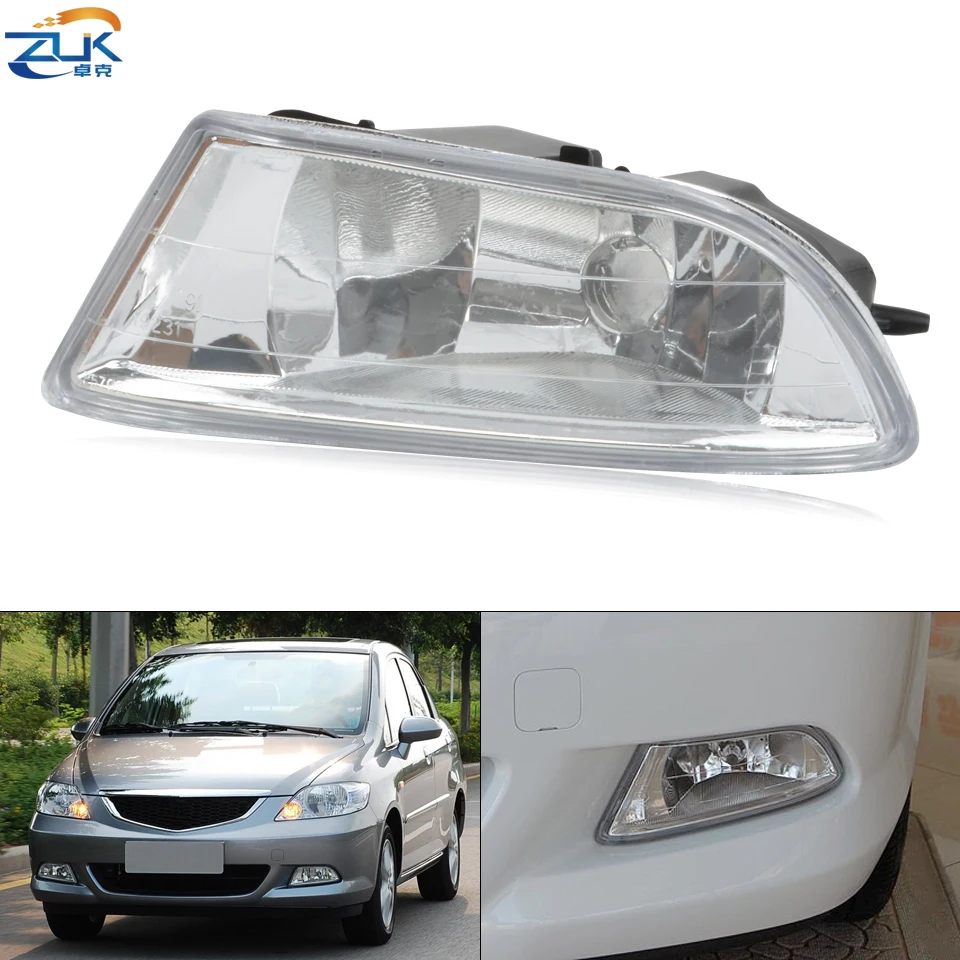 ZUK lente de vidrio/lente de plástico luz antiniebla del parachoques delantero lámpara antiniebla para HONDA CITY GD6 GD8 2004-2008 OEM:33951-SEL-H61 33901-SEL-H61
