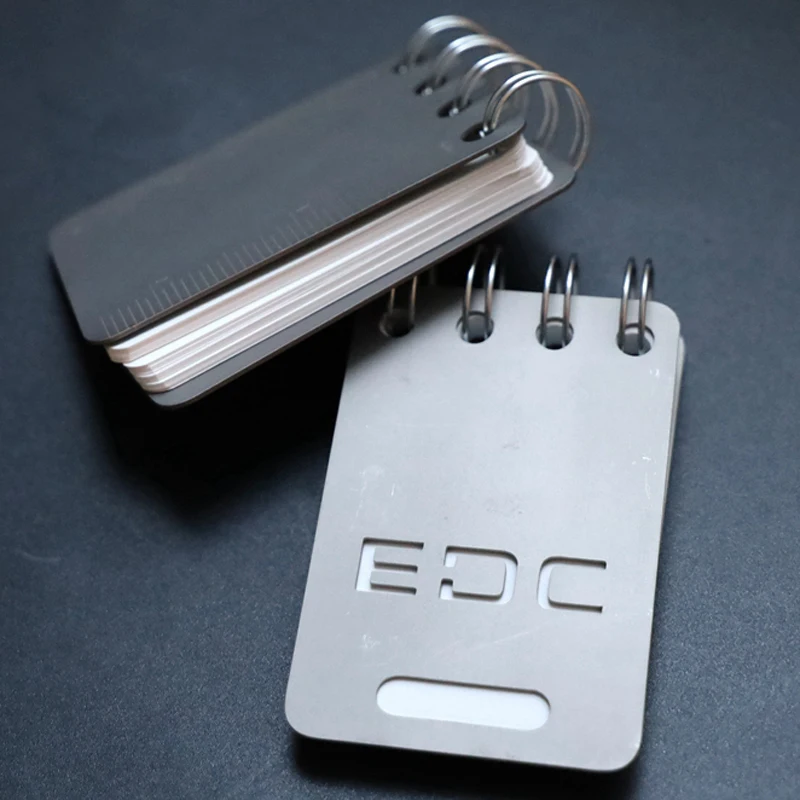 Mack Walker Titanium Alloy EDC Portable Mini Pocket Notebook Refillable Spiral Notepad