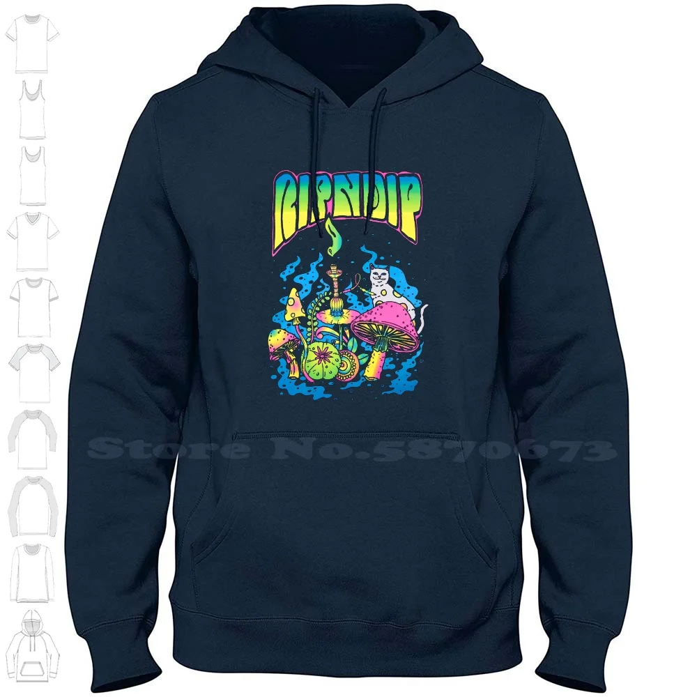 Mushroom Forest 100% Cotton Hoodie T-Shirt Chat Skateboarding Cat Funny Rip And Dip Cartoon Meme Alien Rap Pack Zumiez