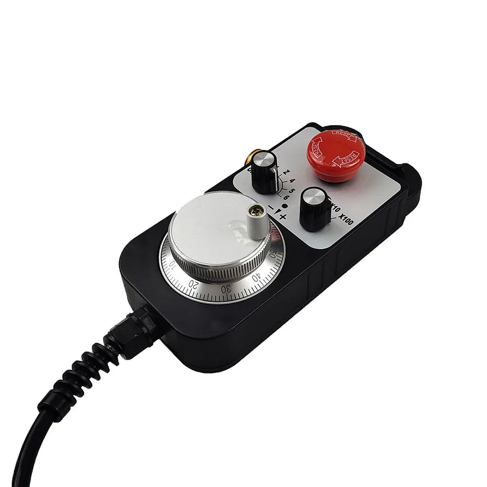 5V CNC Manual Pulse Generator 4/6axis  Pendant Handwheel MPG with Emergency Stop  For Siemens MITSUBISHI FANUC System