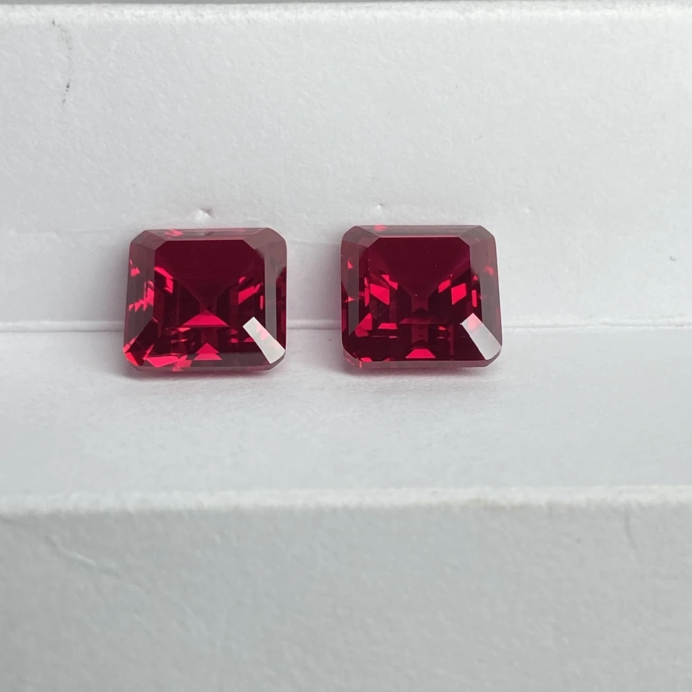 

Meisidian 5 Karat 9x9mm 5A Quality Gemstone Asscher Cut Corundum Lab Pigeon Blood Red Ruby Pirce Per Carat