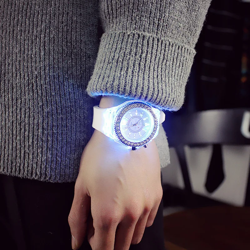 Luminous Watch Personality Trends Students Lovers Jellies Woman Men\'s Watches Colorful Light LED WristWatch Ins Watch\'s