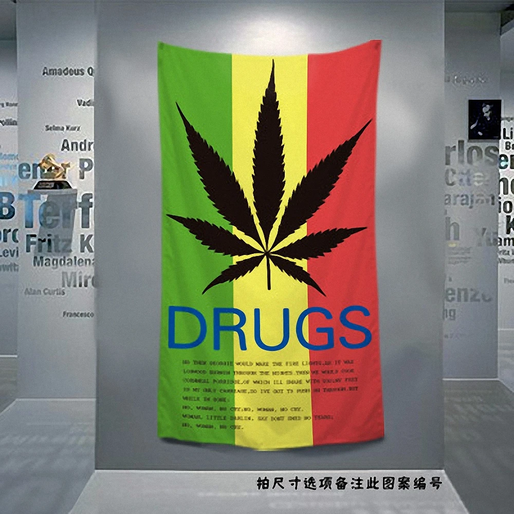 

Bob Marley Retro Poster Jamaican Reggae Rock Music Flag Banner Tapestry Mural Bar Cafe Bedroom Background Decor Cloth