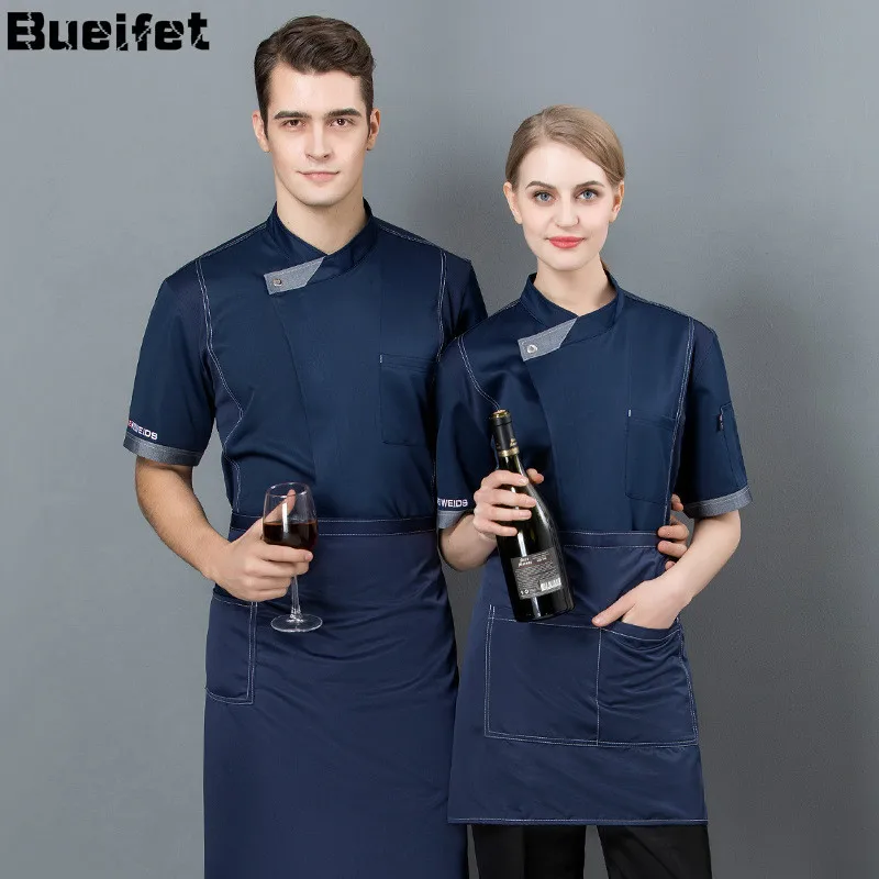 Küche Western Restaurant Koch Uniform Cafe Küche Chef Jacke Hotel Food Service Kochen Outfit Kurzarm Kellner Uniform