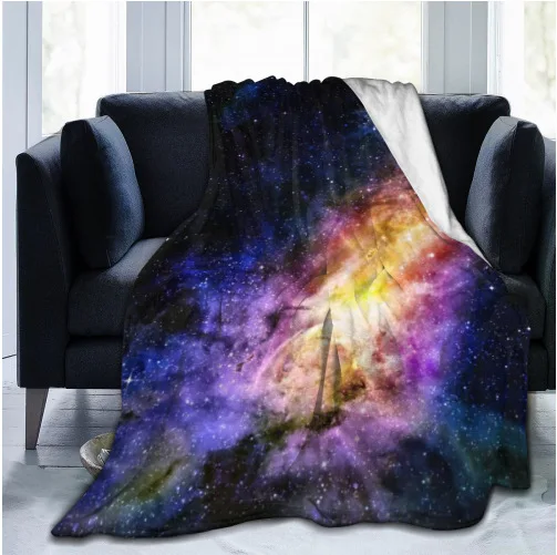 

Winter Warm Space Universe Microfiber Blanket Soft Coral Fleece Edging Blankets Bedspread On Bed Fantasy Throw Weight Blanket0