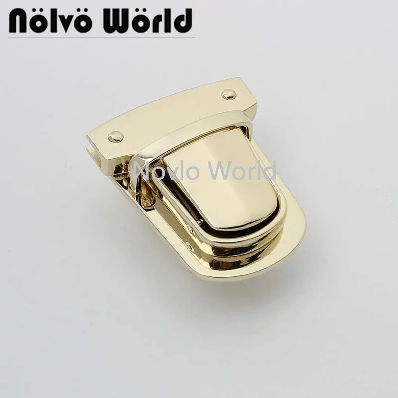 2-10 sztuk 54*46mm jasne złoto wykończenie metalowa prasa Push Lock torba teczka zamek sprężynowy Snap dekoracyjne zatrzaski zamknięcie