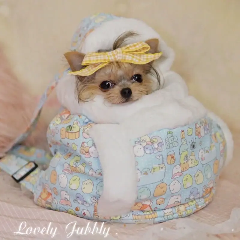 Pet Dog Bag Cat Backpack Out Portable Autumn Winter Small Dog Wind-proof Warm Teddy Tea Cup Cat Out Bag Pet Outdoor Winter Cot