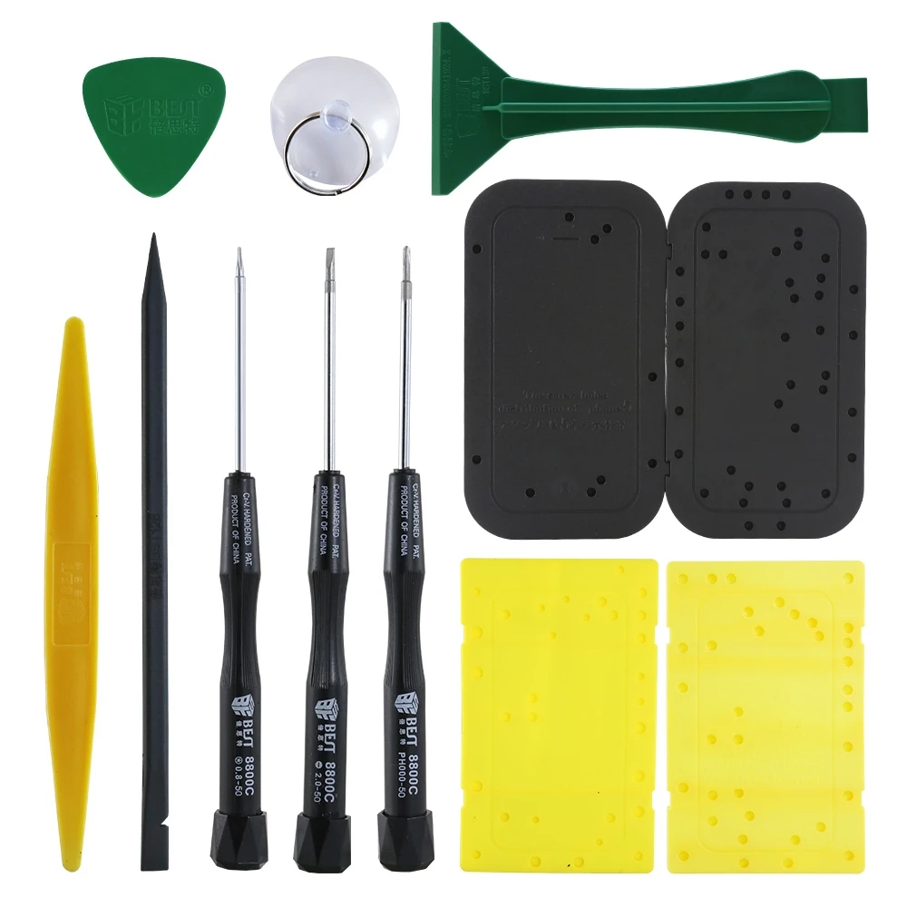 Kit d'outils de réparation de téléphone portable 12 en 1, outil d'ouverture de levier, jeu de tournevis pour iPhone et Samsung