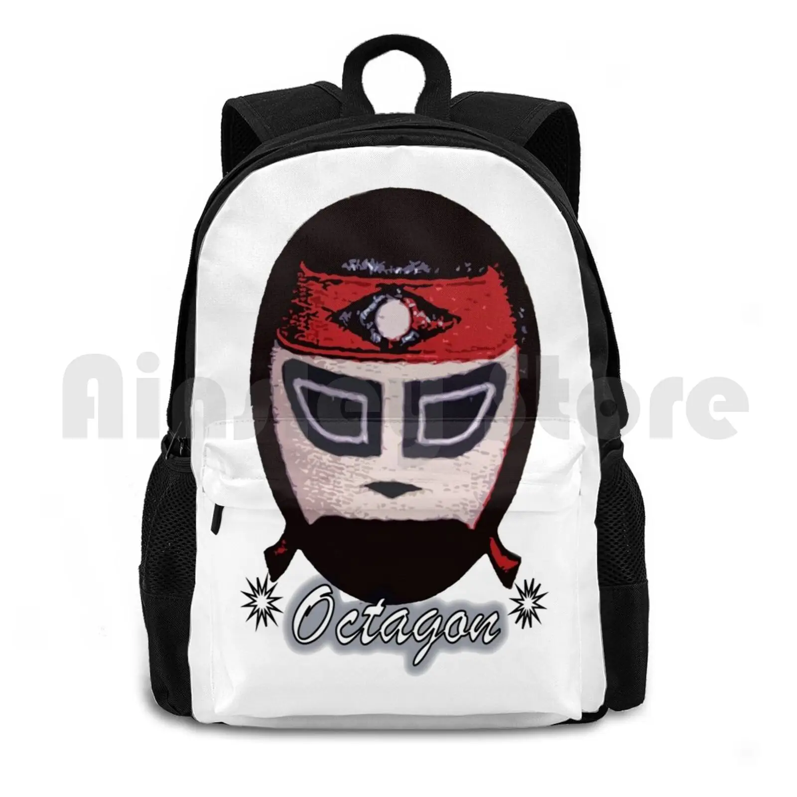 Octagon Outdoor Hiking Backpack Riding Climbing Sports Bag Luchador Lucha Libre Mexican Wrestling Superhero Comic Santo