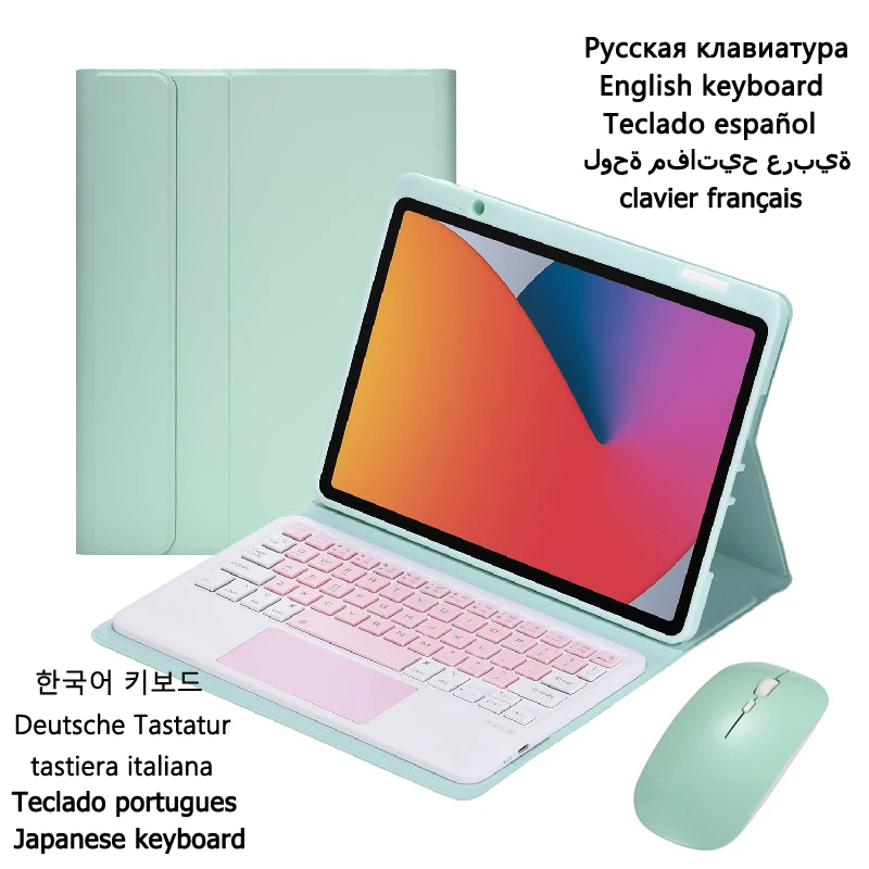 

Cover for iPad Air 4th Gen 2020 Keyboard Case for iPad Air 4 10.9 Inch with Pencil Holder Russian Korean Spanish Keyboard Cover