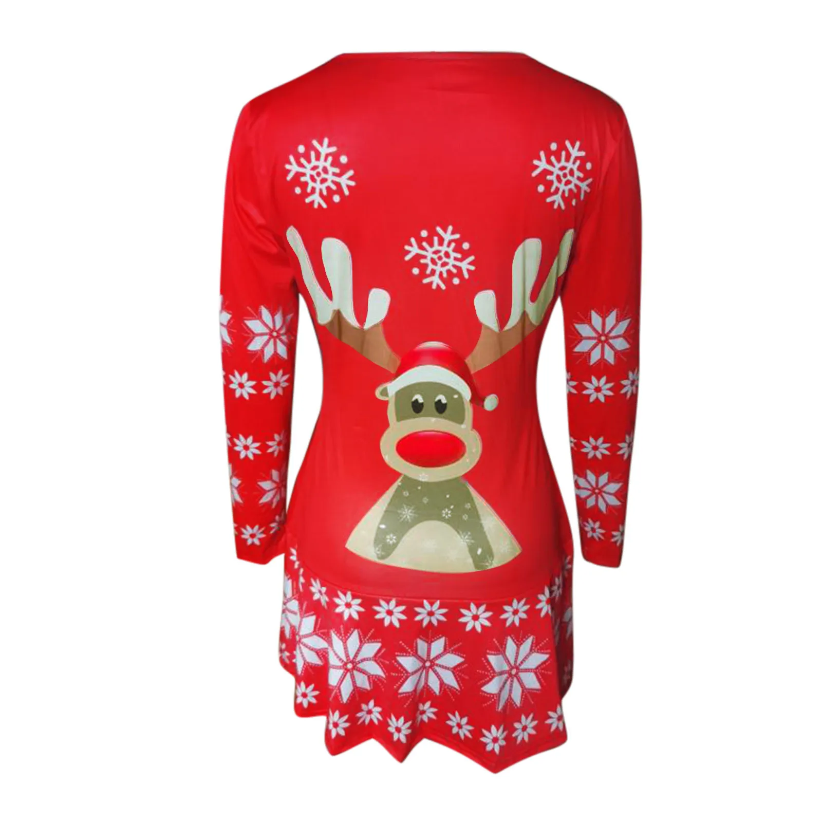 Womens Christmas Dresses 2021 New Sweatshirt For Women Casual Round Neck Fashion Elk Printed Tops Female Long Sleeve Pullover