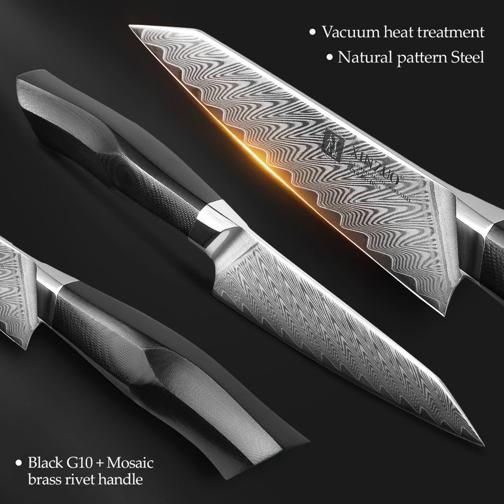 XINZUO Pro 2PCS Kitchen Knives Set High Carbon Damascus Steel Vegetable Meat Fruit Knife with Exquisite Gift Box Packaging New