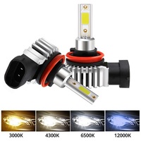 2pcs 60W 12000LM Car LED Headlight Bulbs H11 H8 9006 HB4 9005 HB3 H4 H7 H9 H1 Mini Headlight Kit for High/Beam Bulb Fog Light D9