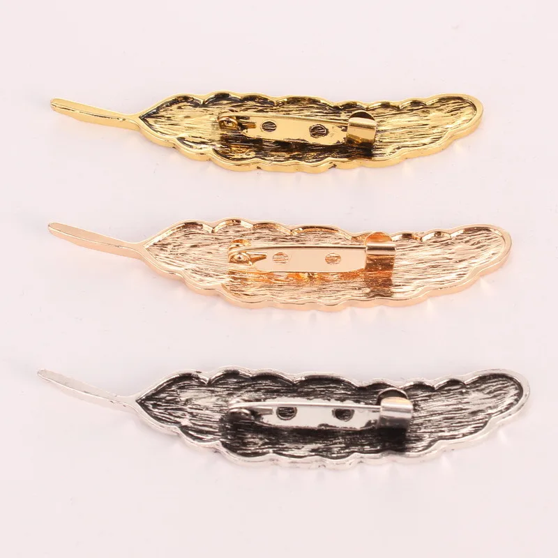 JUCHAO Fashion Trend Large Leaf Brooch High Quality  Feather Pin Men Women Overcoat Accessories