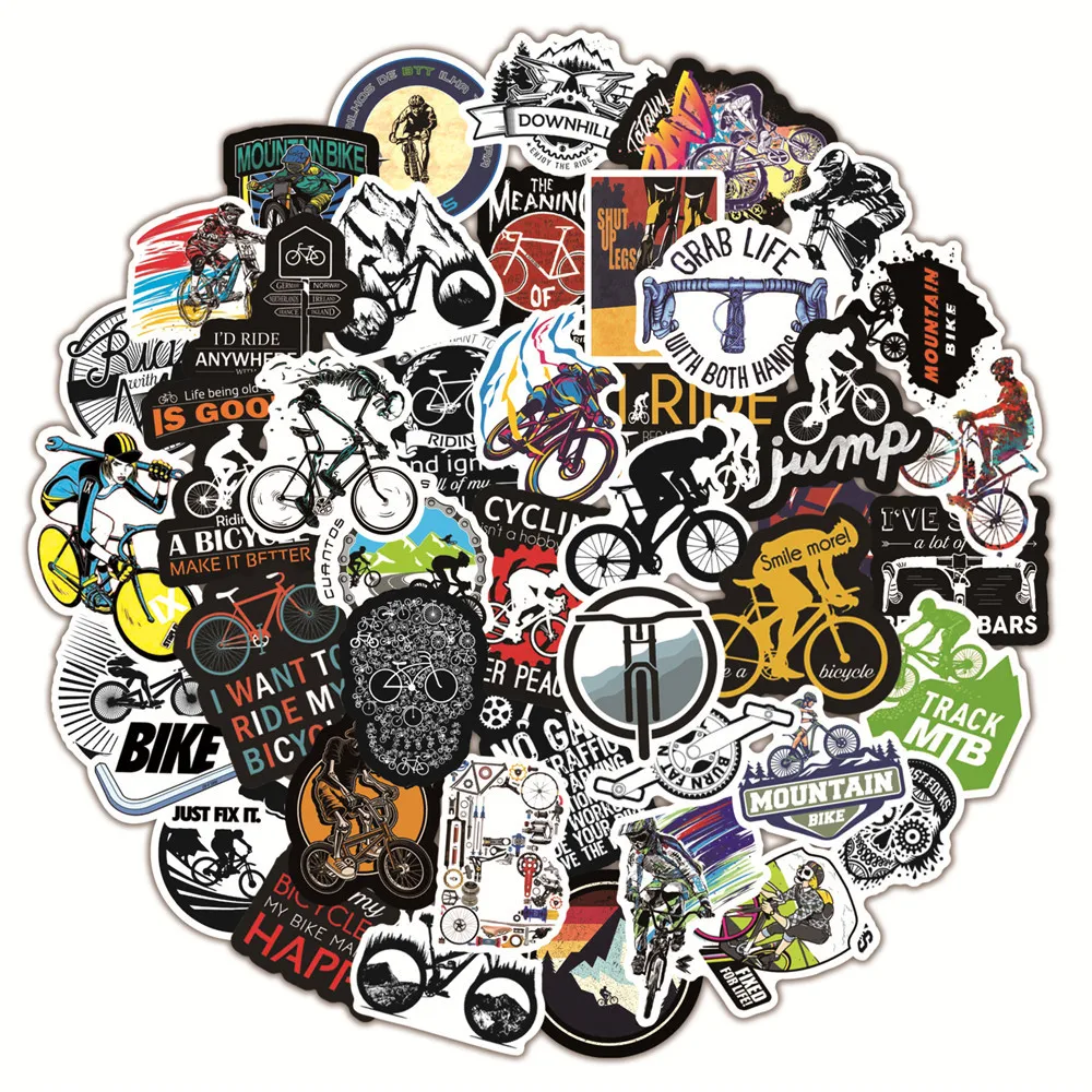 10/30/50pcs Mountain Bike Stickers Decal Waterproof DIY Stationery Skateboard Laptop Car Bicycle Cool Decal Sticker for Teens