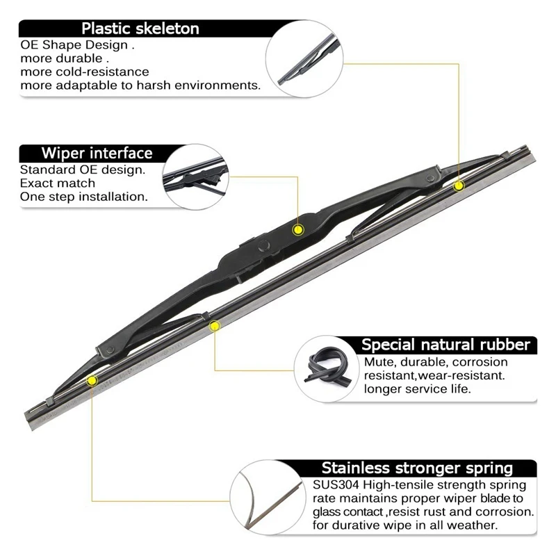 Rear Windshield Wiper Arm Set - Back Windshield Wiper Arm Blade Set for Honda CRV CR-V 2012-2016 76720-T0A-003