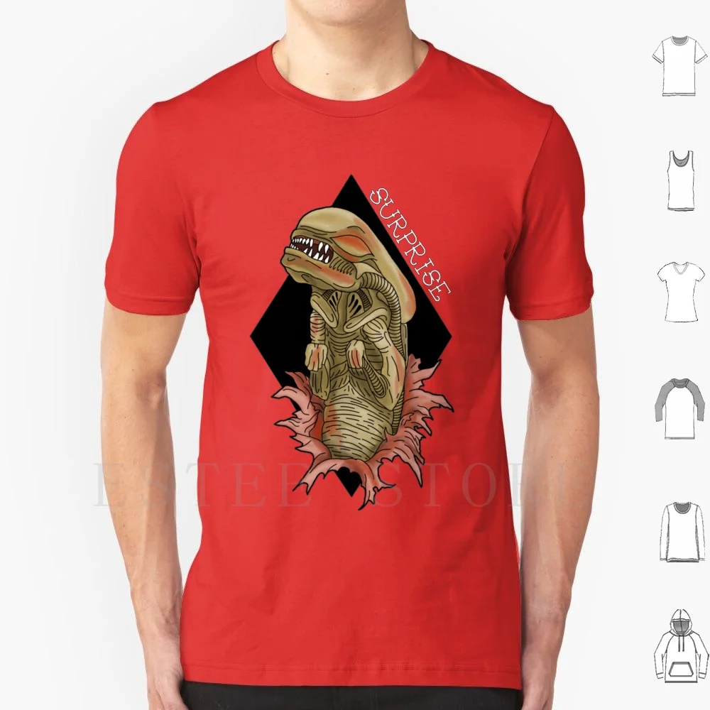 Chest Burster T Shirt Cotton Men DIY Print Xenomorph Chest Burster Surprise Hr Giger Rose Tattoo