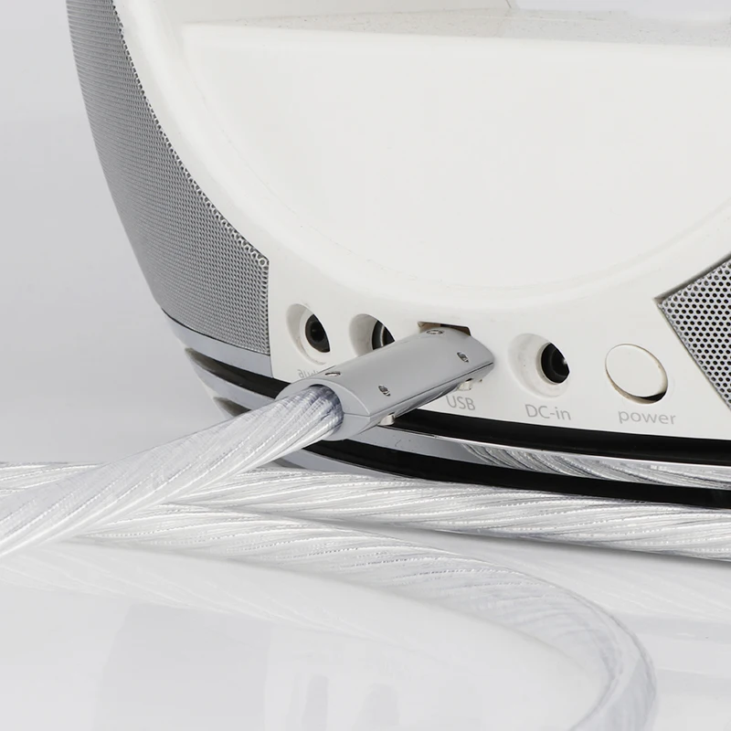 Preffair Hifi 최고 품질의 실버 도금 + 모노 오디오 쉴드 USB 케이블 유형 A ~ 유형 B DAC 용 Hifi 데이터 케이블