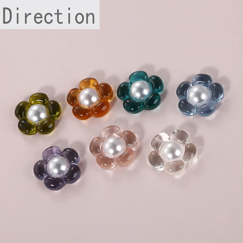 Summer Models Wild Pearl Small Flowers Acrylic Resin Patch Diy Hair Accessories Ear Jewelry Accessories Accessories Materials