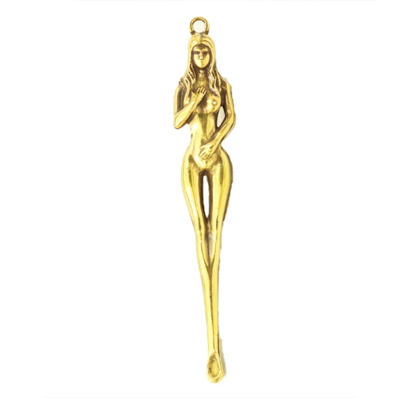 Creative Brass Keychain Earpick Beauty Women Keychain Pendants Handmade Goddess Ear Pick Tool Outdoor Camping Ear Pick