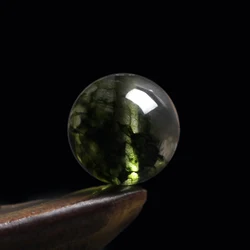 4A Natural Green Phantom Flower Quartz Crystal Single Bead DIY Beads Jewelry Making