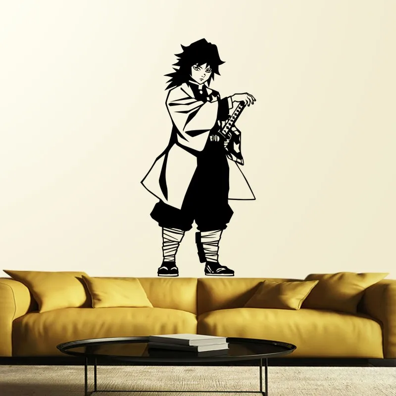 Demon Slayer Wall Decal Kimetsu no Yaiba Vinyl Tomioka Giyuu Wall Stickers Decal Decor Home Decoration Anime Car Sticker