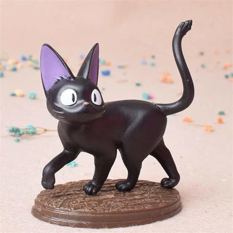 Figurines de dessin animé, chat noir au hasard, 6 sortes d'animaux amusants, modèle de voiture, décoration de maison, cadeau pour petite amie, enfants