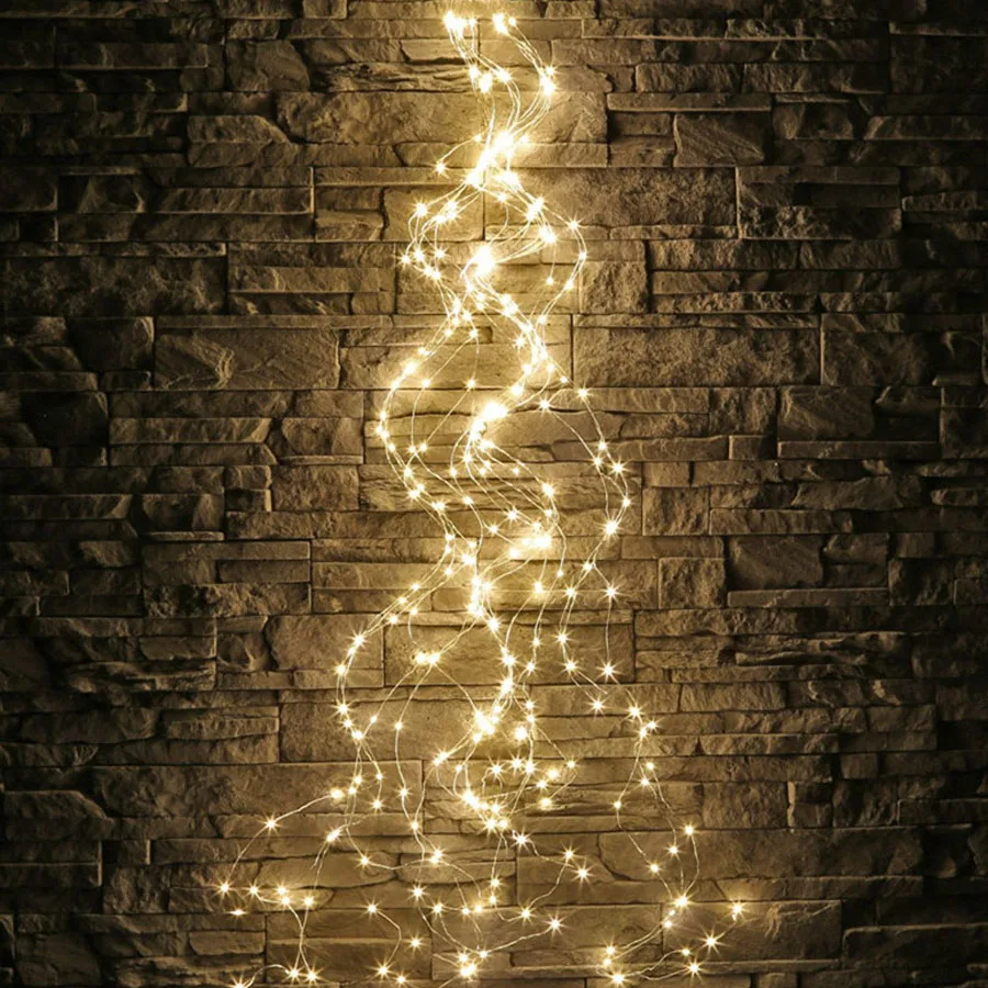 Solar Waterfall Vine String Light 30 Strands 600 LED Christmas Fairy Light Solar Copper Wire Branch Light for Garden Tree Decor