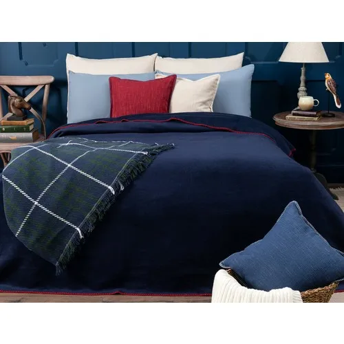 Madame Coco Étoile Double Personality Flat Cotton Blanket-Indigo