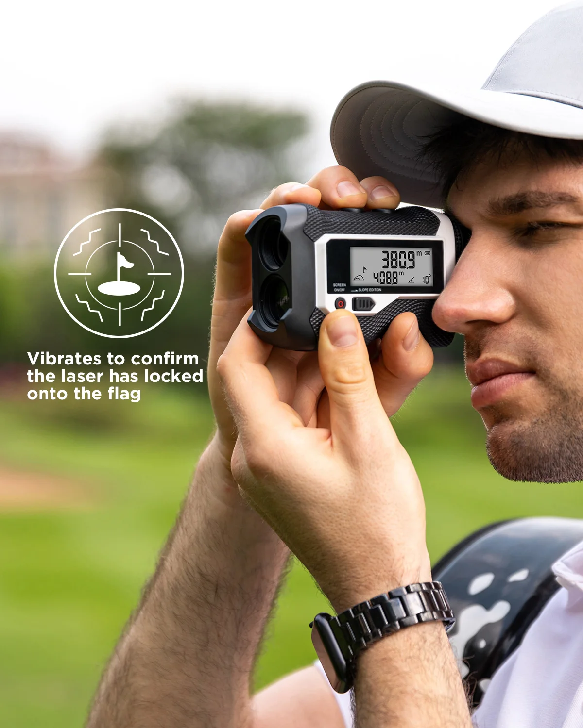 Mileseey Golf Laser Rangefinder, distância medidor, inclinação, vibração, Rangefind, adequado para o golfe, caça, jogo, 800m Yd