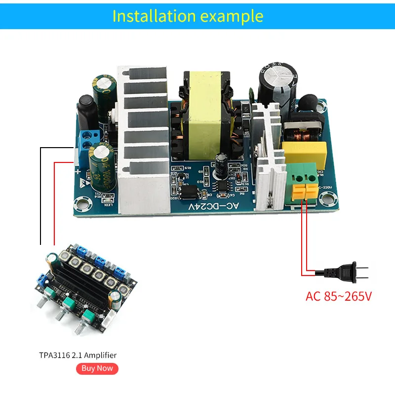 يونيسيان 100 واط DC24V وحدة امدادات الطاقة AC80-265V إلى تيار مستمر 24 فولت 12 فولت محول نقل الطاقة #3