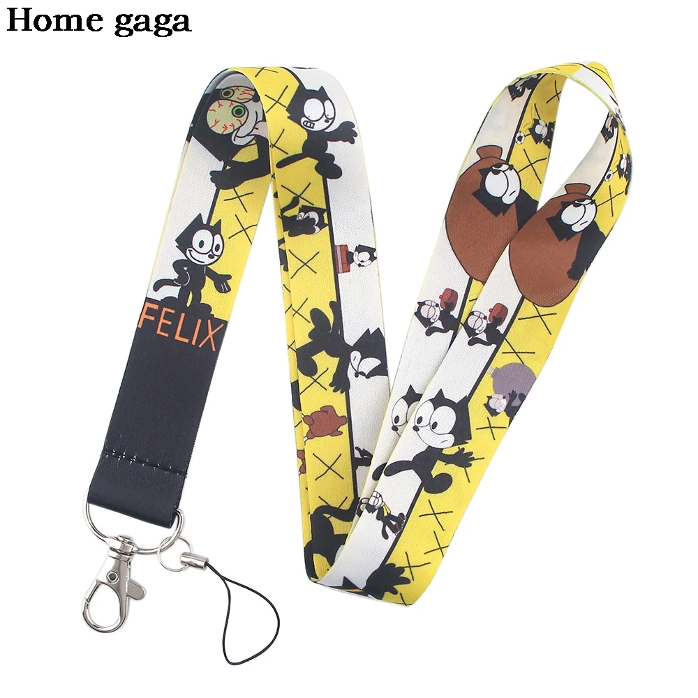 DB098 Homegaga Cartoon Animal Cat Key Lanyard Strap Neck for Key ID Card Phone USB Badge Holder DIY Hanging Rope Webbing