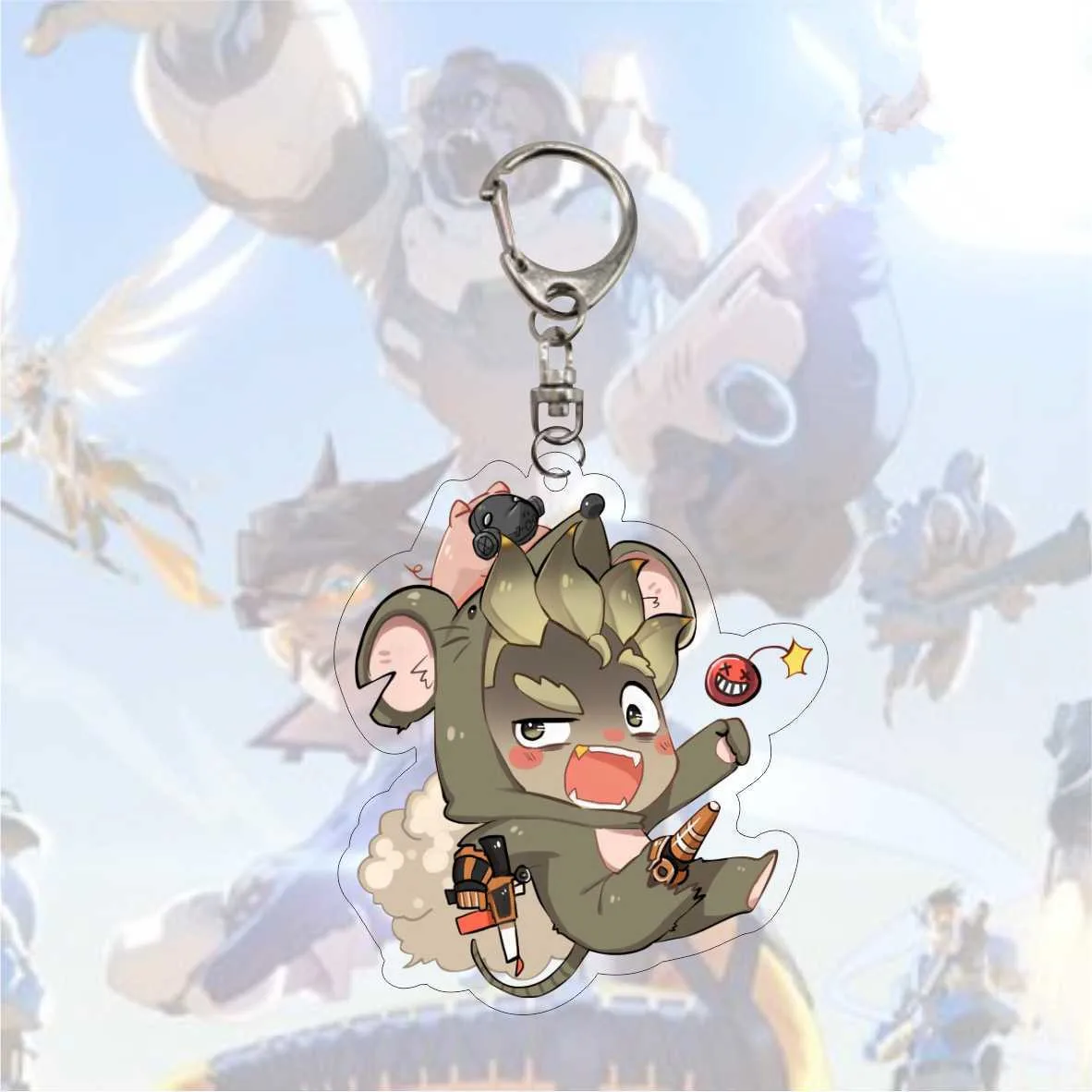 OW DVA Gabriel Reyes Reaper Lúcio JunkRat JAMISON FAWKES Cosplay Key Chains Keychain Acrylic Pendant Xmas Gift