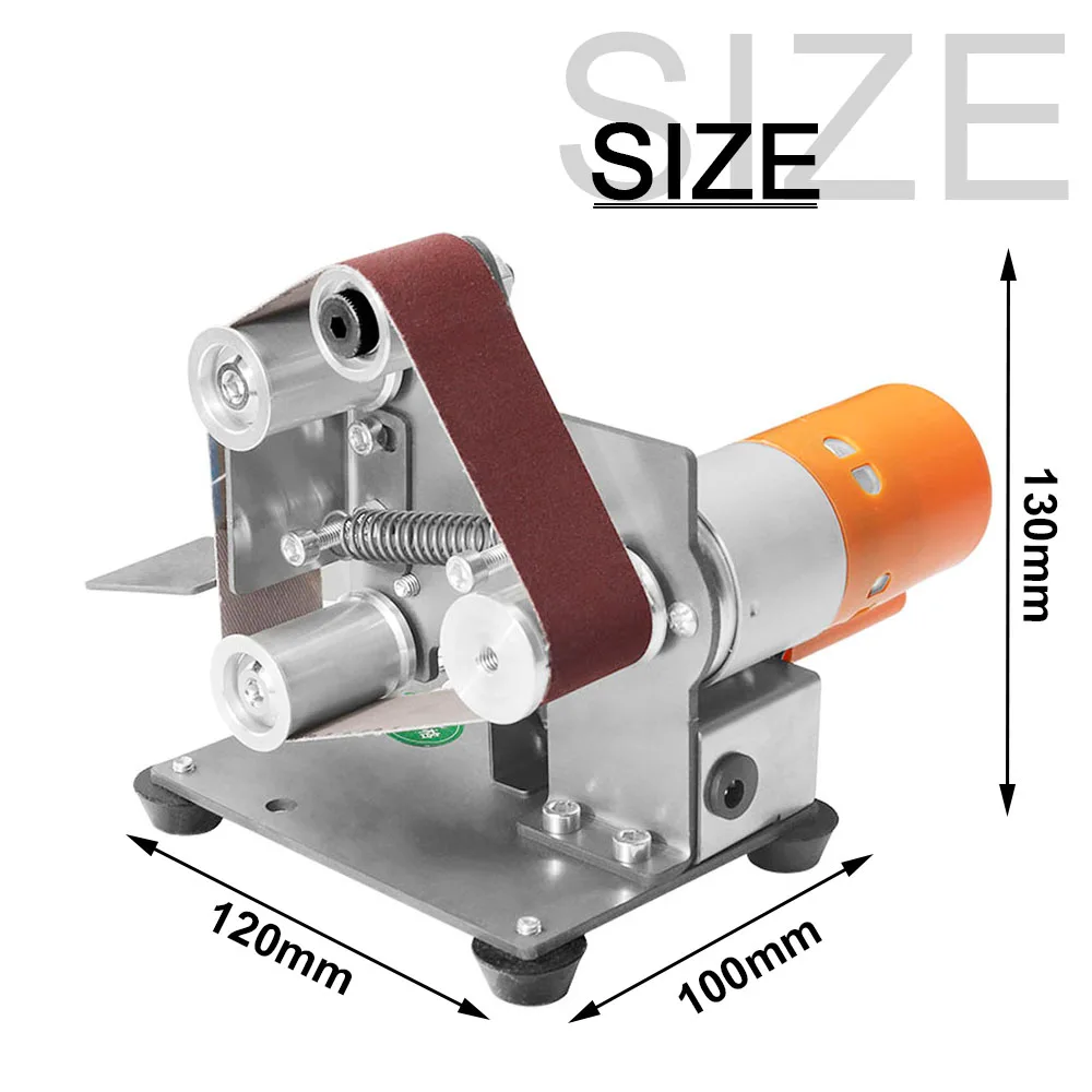 110V/220V 7 Speed Adjustable Mini Electric Belt Sander Polishing Grinding Machine Cutter Edges Sharpener Multifunctional Grinder