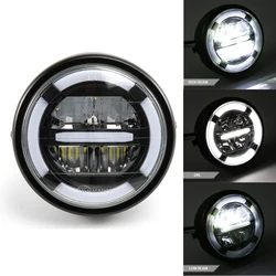 Motorcycle cafe racer headlight Round High low Beam DRL Head Lamp LED For yamaha road star hornet 250 xvs 1100 bobber Chopper