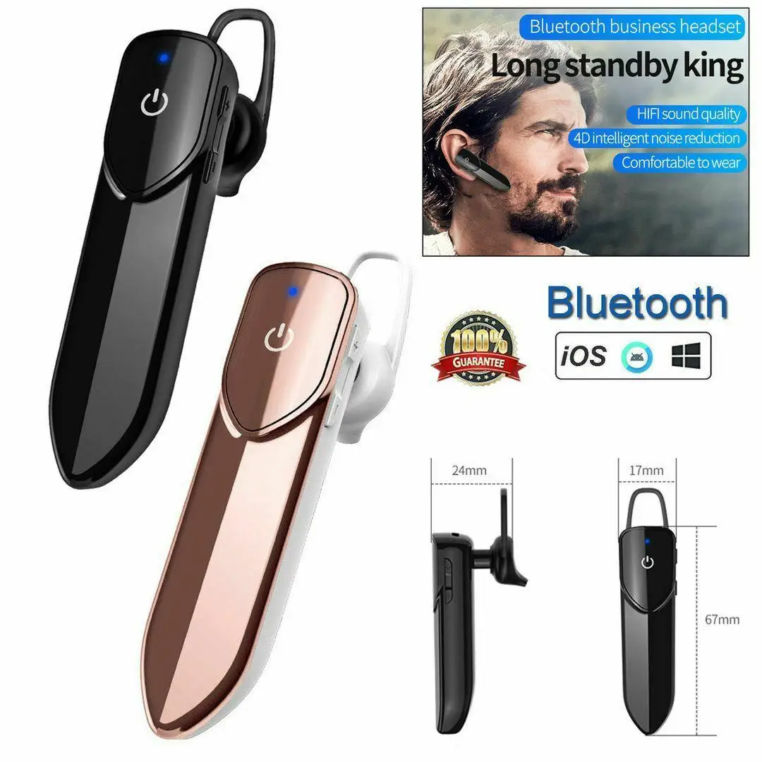 Wireless Earpiece Sport Headset Driving Earbud Noise Cancellation Handsfree Call for iPhone Samsung Galaxy Xiaomi