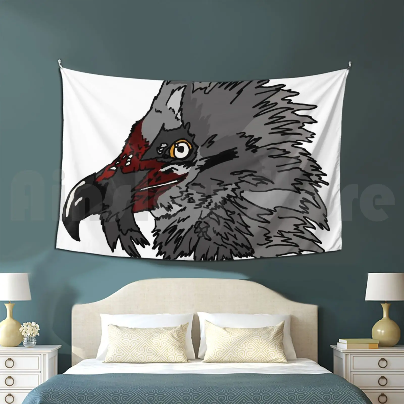 Tapestry Clean Up Crew Hat Vulture Bearded Vulture Blood Bird Prey Hunter Wild Hunt Game Africa