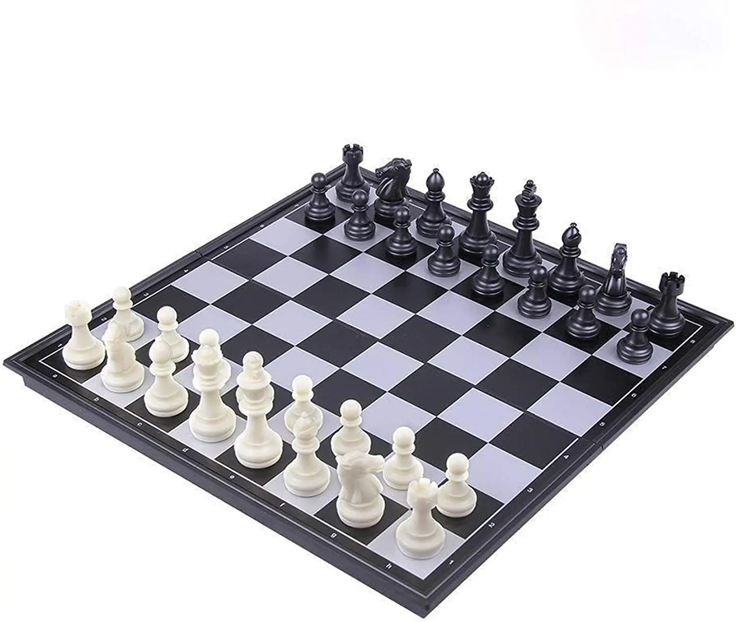 Magnetic Travel Chess Set with Folding Chess Board Educational Toys for Kids Adults Medieval Chess Set