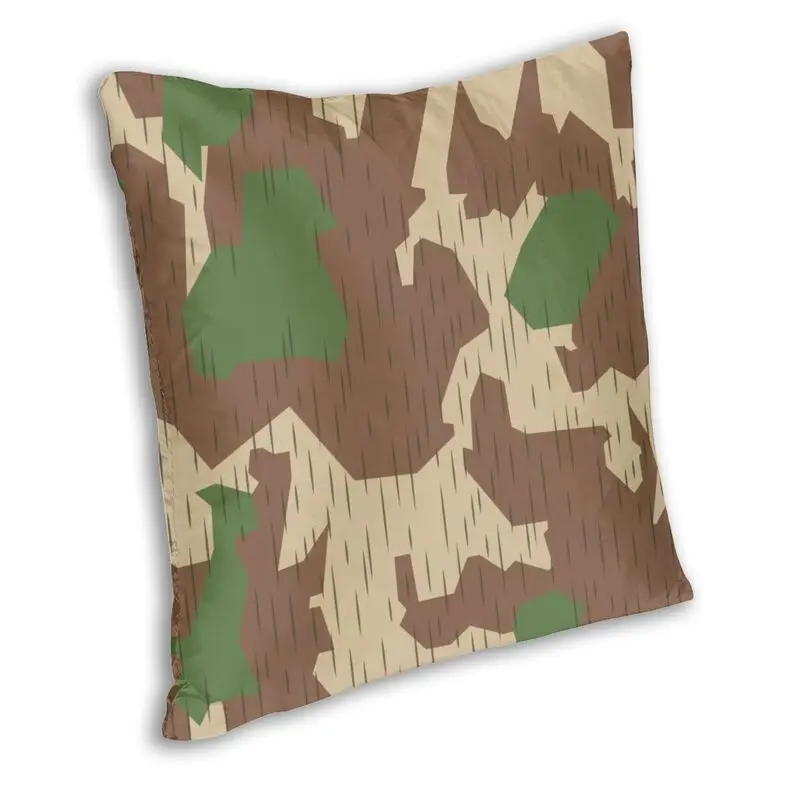 Cool WW2 Germany Splintertarn Splinter Camo Square Throw Pillow Case Decoration Print Military Camouflage Cushion Cover for Car