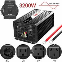 3200w 3000W pure sine wave solar power inverter DC 12V 24V 48V to AC 110V 220V digital display