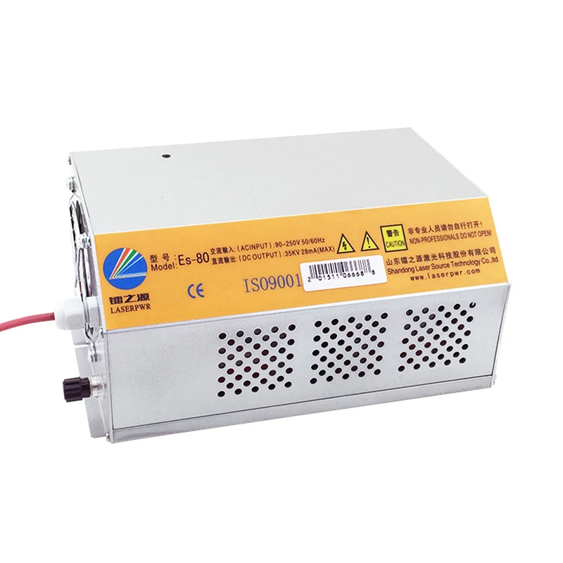 LASERPWR ES80เลเซอร์แหล่งจ่ายไฟ + RECI W1 CO2แก้วชุดหลอดสำหรับ50W-80W เลเซอร์ตัดเครื่องแหล่งอะไหล่แกะสลักไม้ยาง