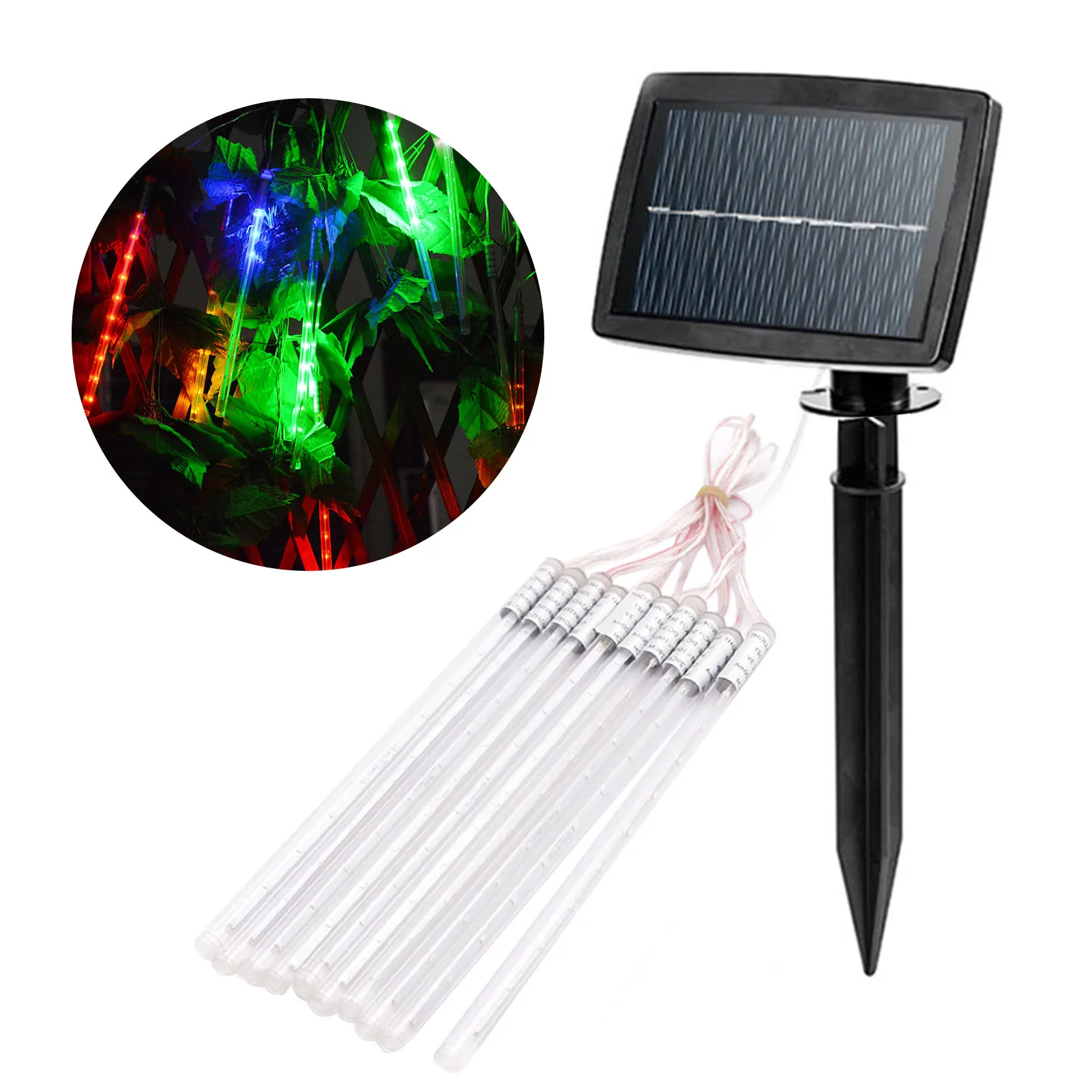 360 Leds Solar Meteor Decorative Lamp String Outdoor Garden Courtyard Decoration 10 Tubes Waterproof Christmas solar Lights